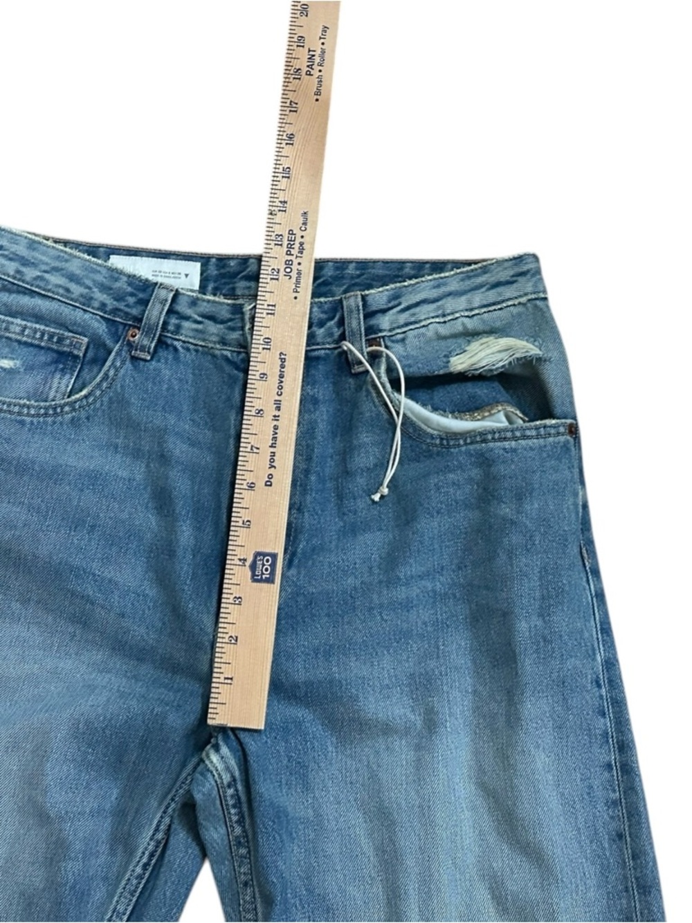 Zara The Boyfriend Ripped Mid-Rise Distressed Relaxed Jeans Sz 6 Waist 15 inches - Picture 11 of 16